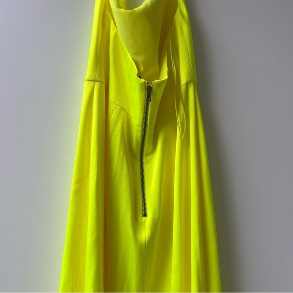 Alice + Olivia Eliza Neon Yellow Slip Dress – Silky Y2K Wedding Guest Party - Picture 8 of 16